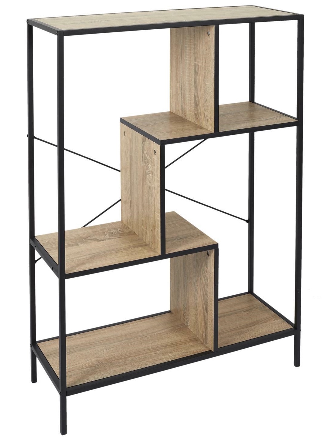Loftowy regał w kolorze drewna Rack M