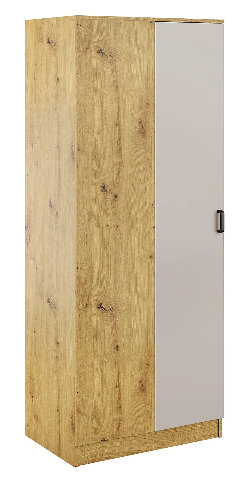 Minimalistyczna szafa narożna dab artisan + kaszmir Axelor | Edinos.pl