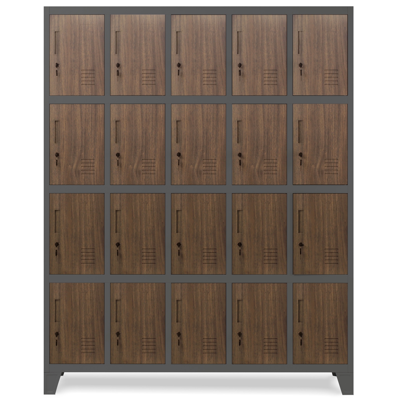 Szafa BHP 20-skrytkowa 136x45x172 cm Eco Design Robert antracyt/orzech