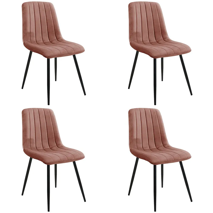 4 eleganckie krzesła do jadalni różowe Vaselo 4X | Edinos.pl