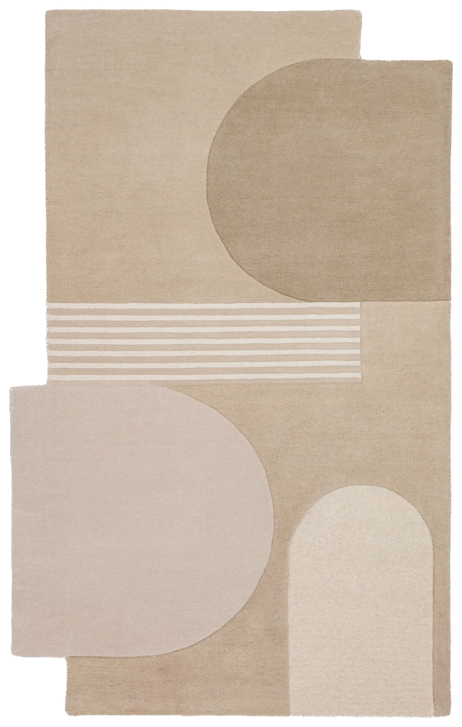 Dywan wełniany ręcznie wykonany Lozenge 200x290 cm beżowy