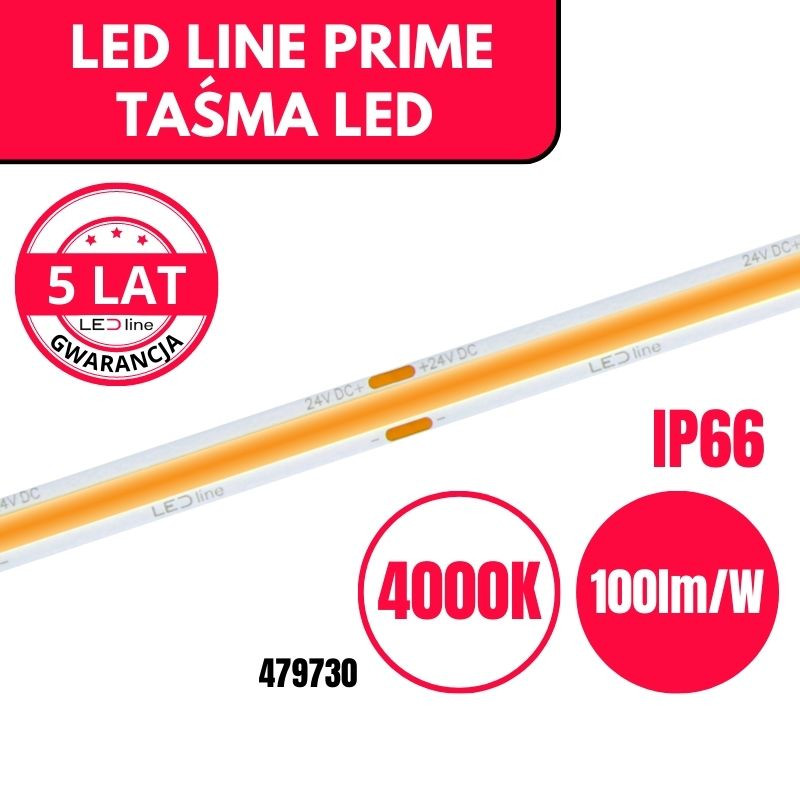 Led Line Prime Taśma Led 320 Cob 24V 4000K 8W Ip66