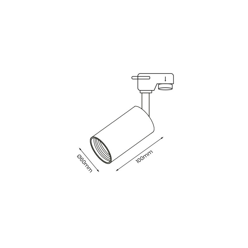 Pipe Track Spot Light Black 1Xgu10