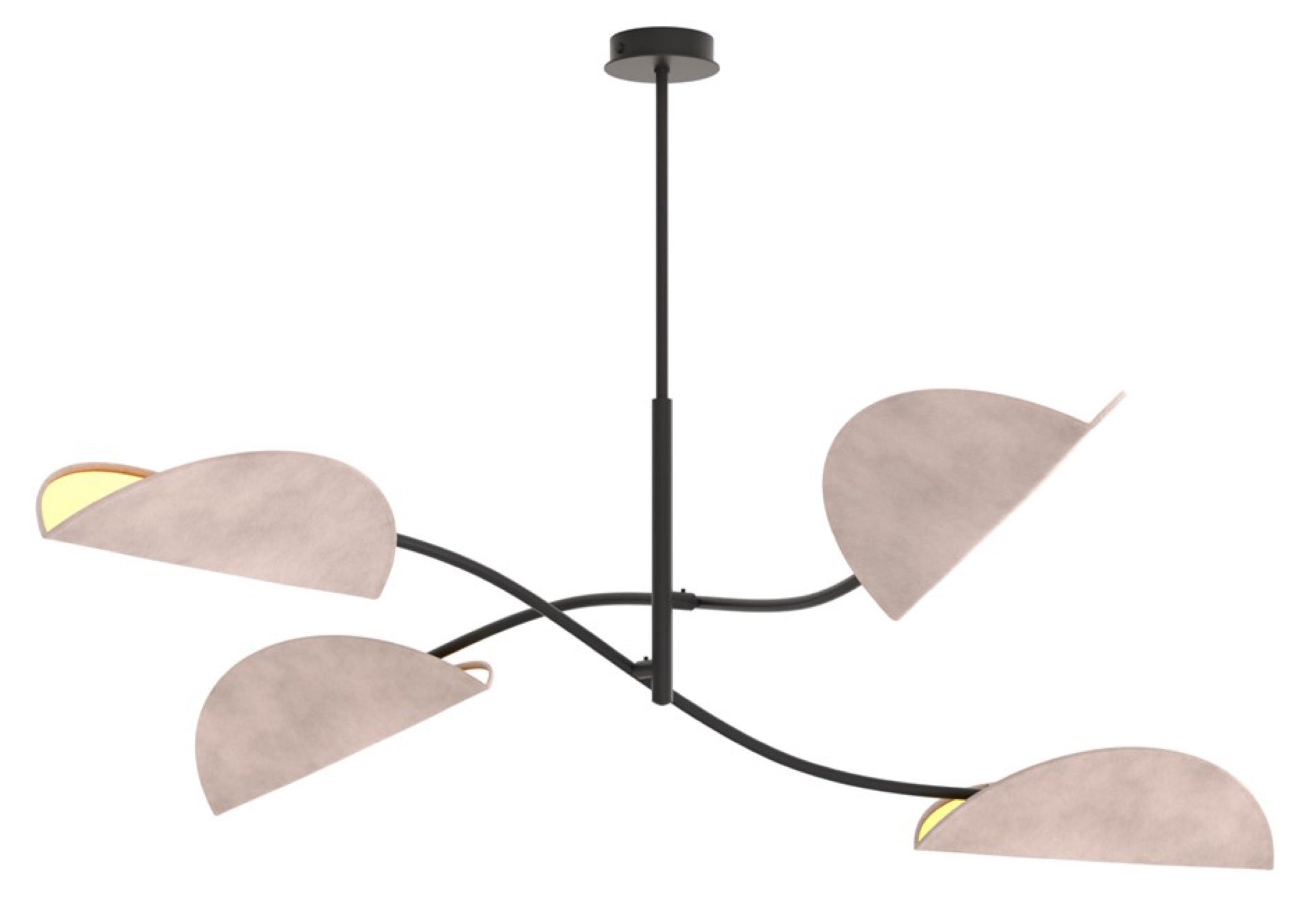 Lampa sufitowa Lotus x4 czarno-szara