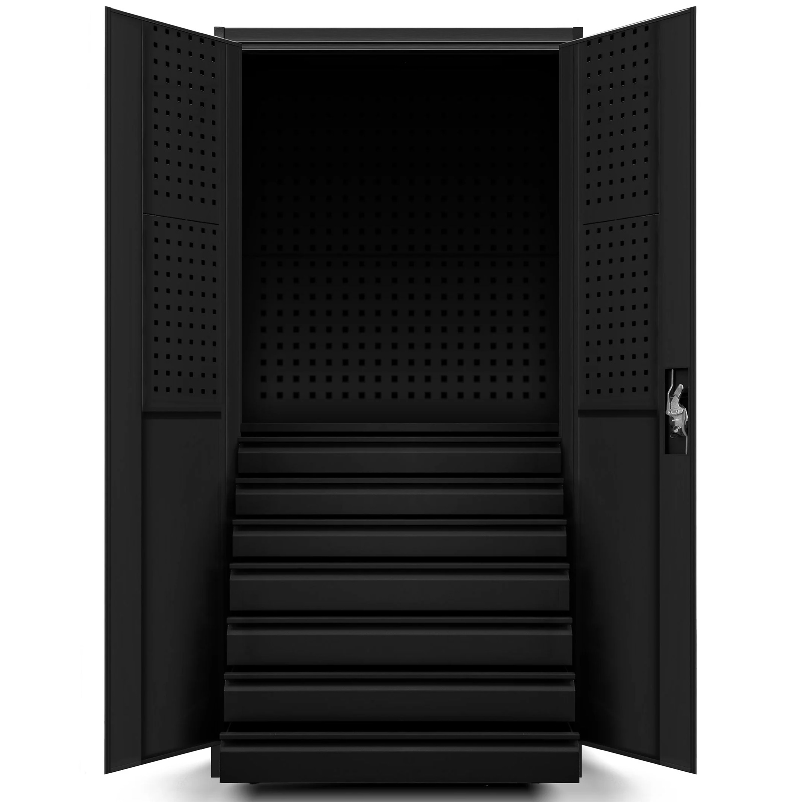 Szafa warsztatowa z szufladami Darek All Black 92x50x185 cm czarna