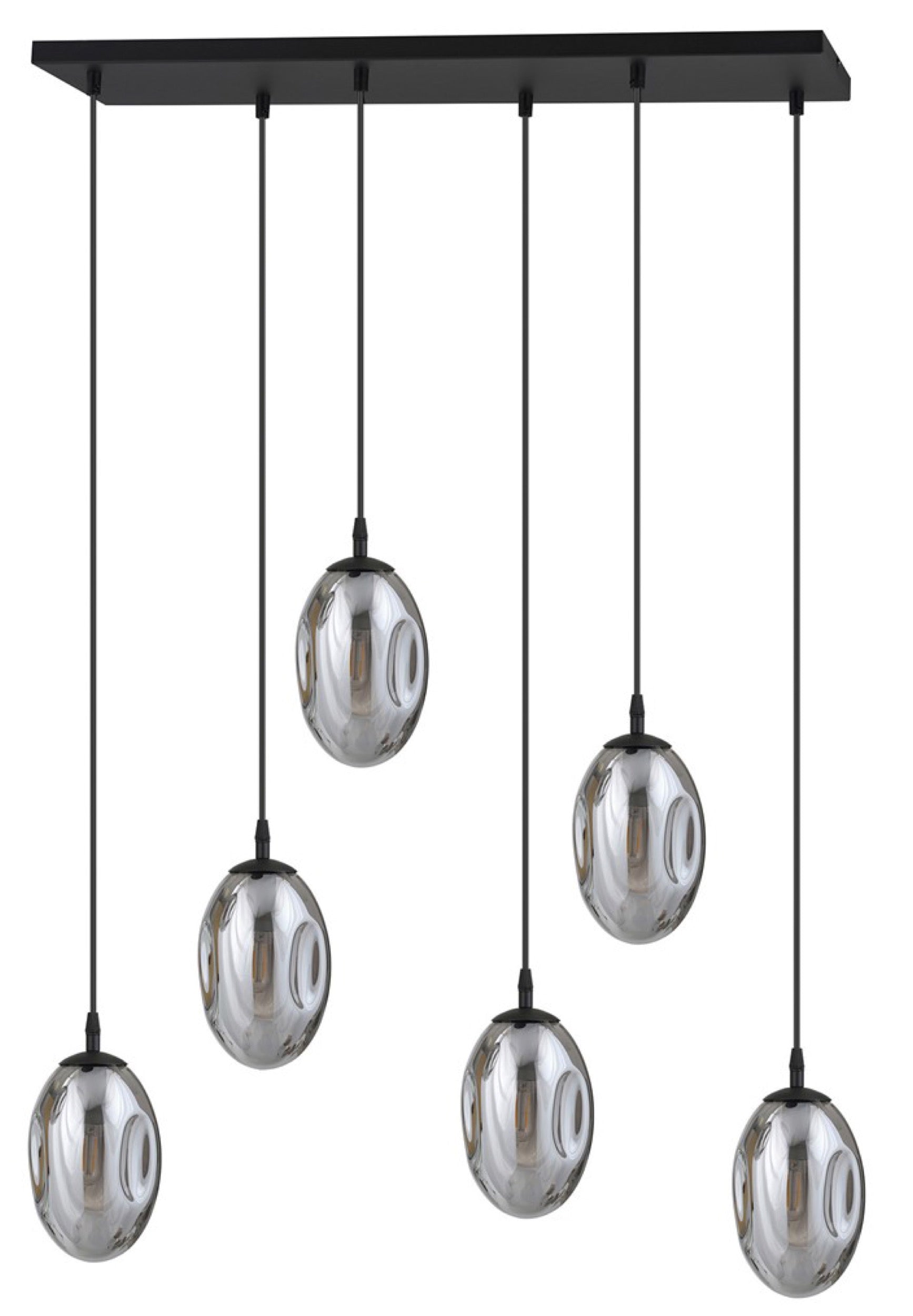 Lampa sufitowa Astral x6 czarno-szara