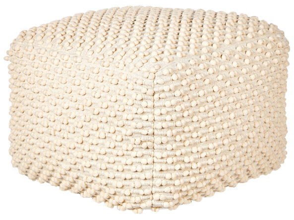 Pufa pleciona bawełniana 50 x 35 cm beżowa