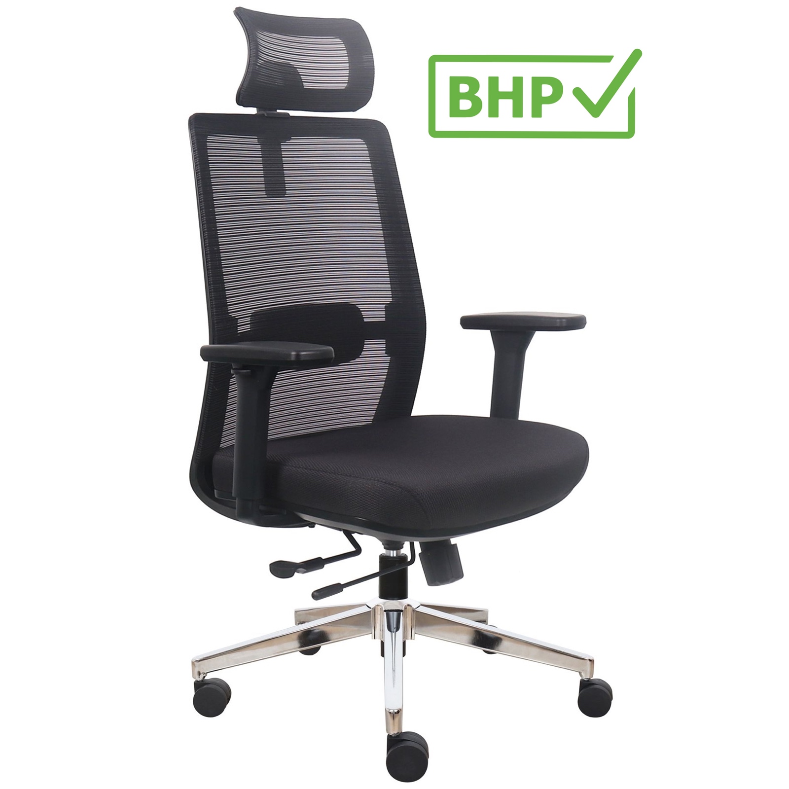 Ergonomiczny fotel biurowy siatkowy Prospero, zgodny z normą BHP