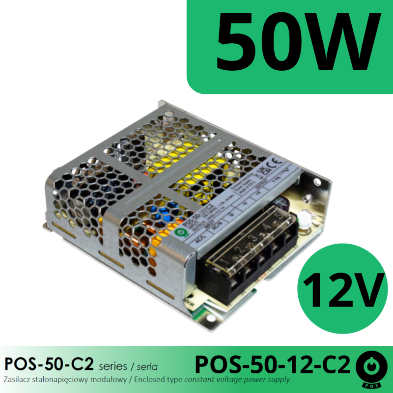 Zasilacz 12V 50W Pos-50-12-C2 modułowy 4.2A zasilacz uniwersalny