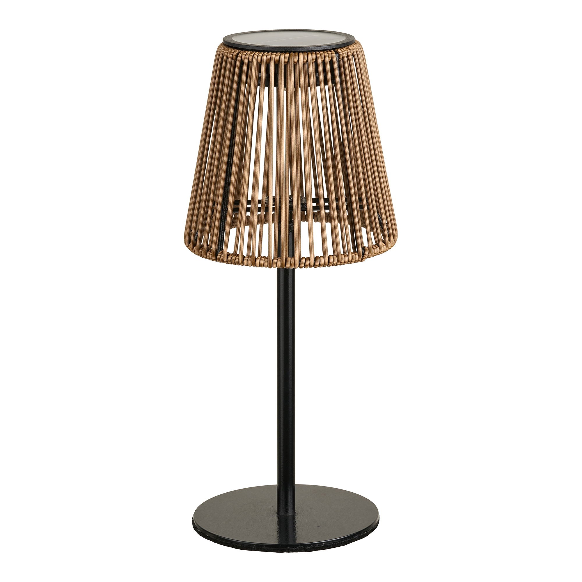 Lampa stołowa Salford akumulatorowa z wbudowanym panelem słonecznym brązowo-czarna ip44