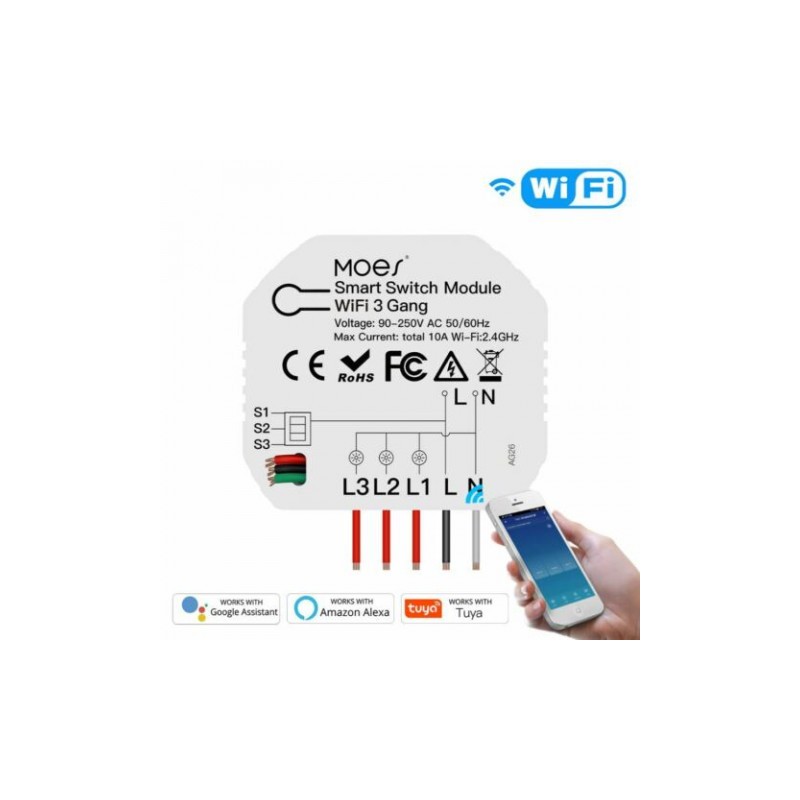 Przekaźnik Wifi Potrójny Tuya Smart