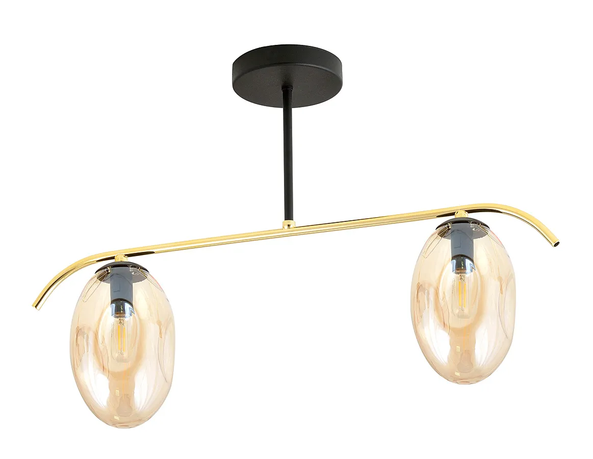 Podwójna lampa sufitowa z miodowymi kloszami D111-Zimo | Edinos.pl