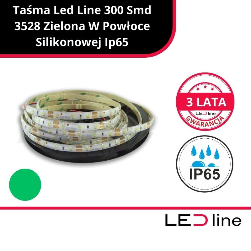 Led Line™ Taśma 300 Smd 12V Zielona 4,8W Ip65