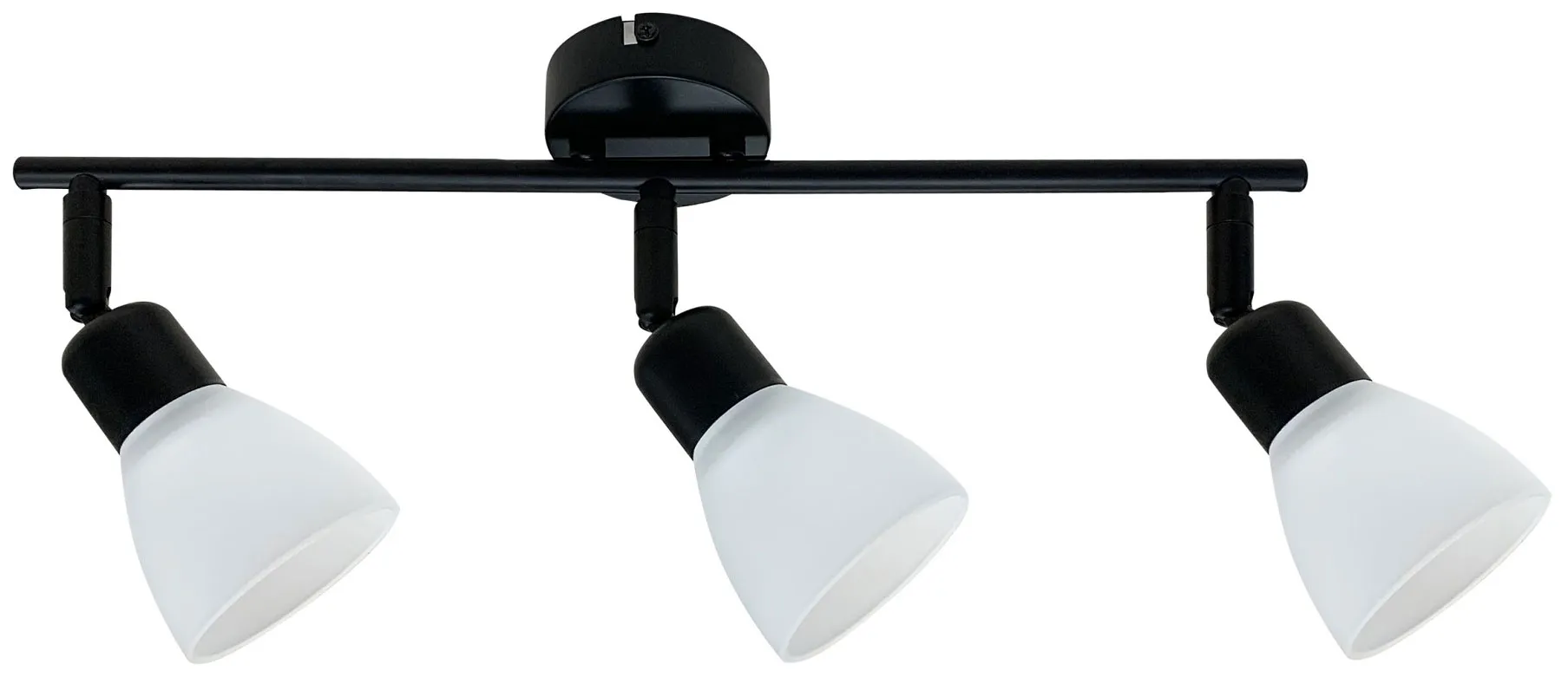 Trzypunktowa lampa sufitowa z regulowanymi kloszami czarny + biały - Z069-Hermina | Edinos.pl