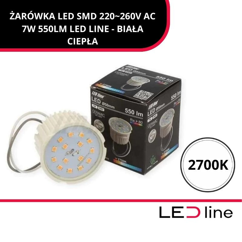*Led Line™ Smd 7W 2700K 550Lm 220-260V 50Mm Sd