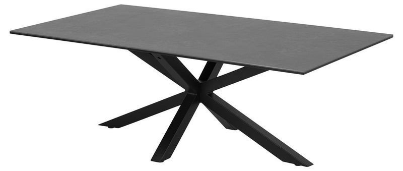 Stolik kawowy metalowy blat ceramiczny szklany czarny 130x70 cm