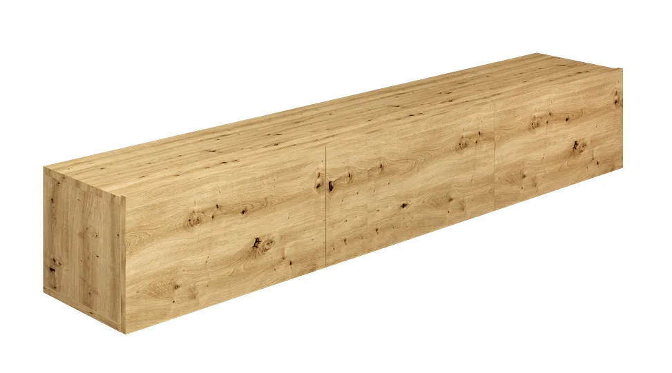 Minimalistyczna wisząca szafka pod telewizor dąb artisan Elorones 5X | Edinos.pl