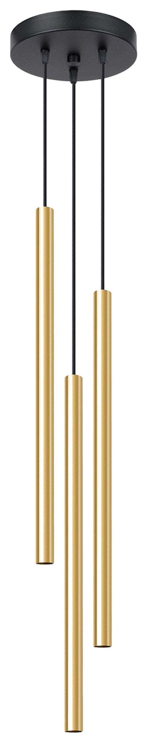Lampa Wisząca Pastelo x3 złoty połysk na okrągłej podsufitce