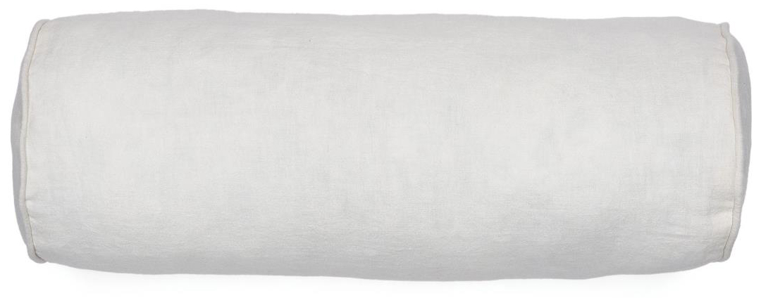 Poszewka na poduszkę wałek biała lniana Ø18x50 cm