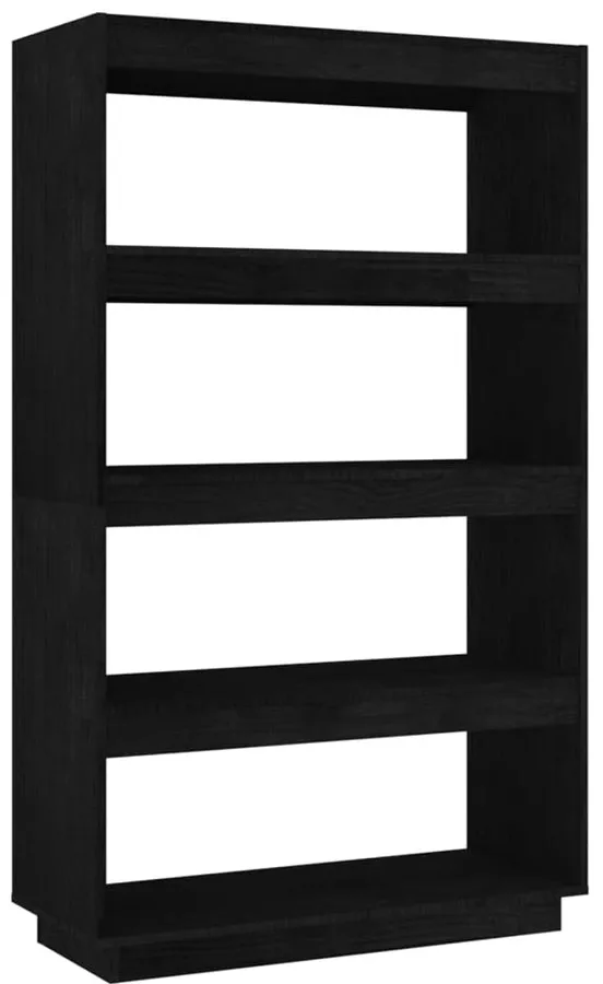 vidaXL Regał/przegroda, czarny, 80x35x135 cm, drewno sosnowe | Edinos.pl