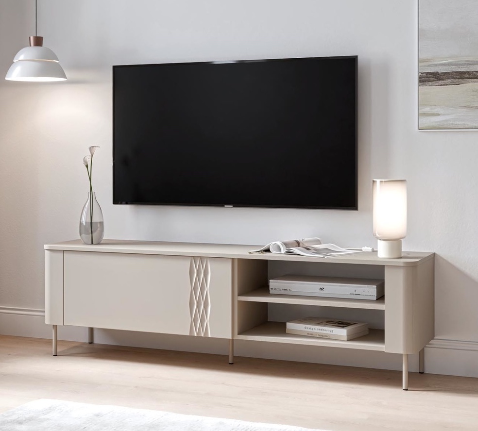 Stolik RTV 160 cm z geometrycznym wzorem Tirante RTV-1 Halmar, kaszmir