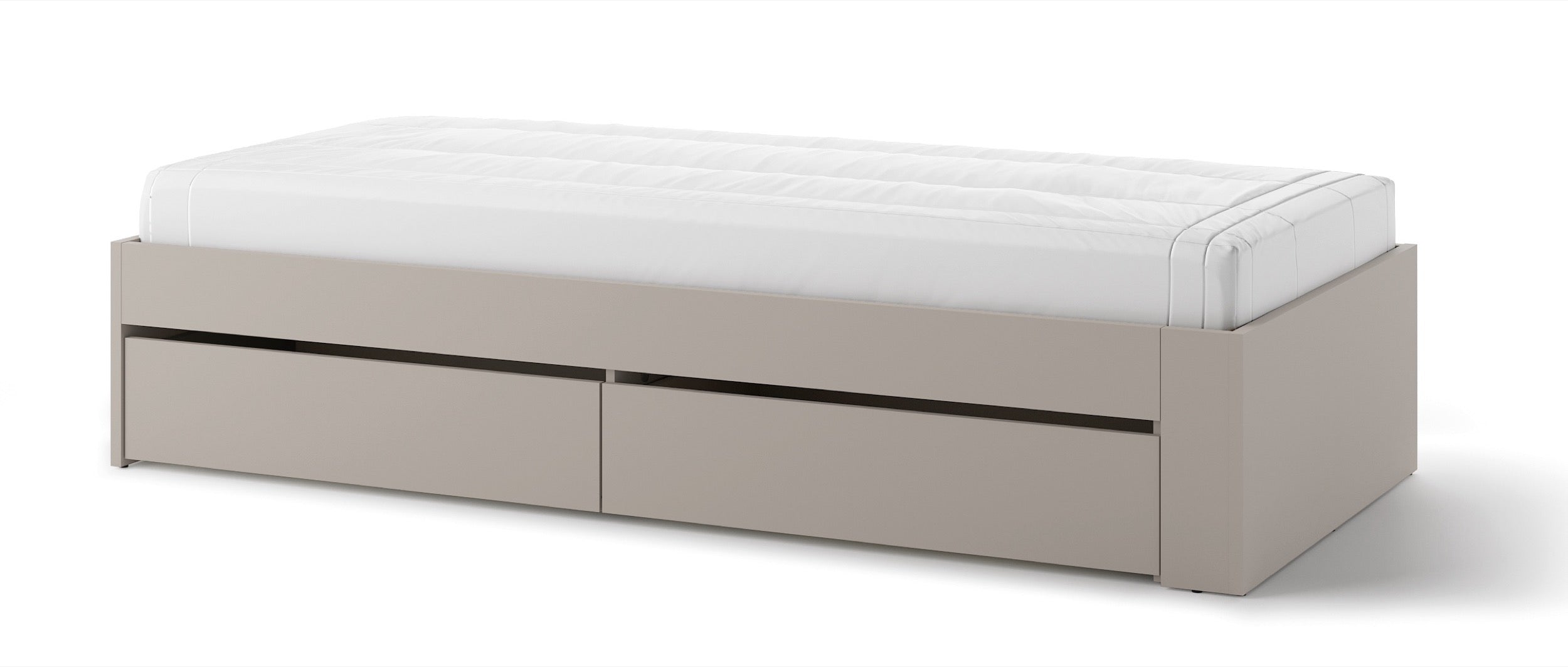 Łóżko młodzieżowe rozsuwane Woow z dwiema szufladami 205-248 cm clay grey