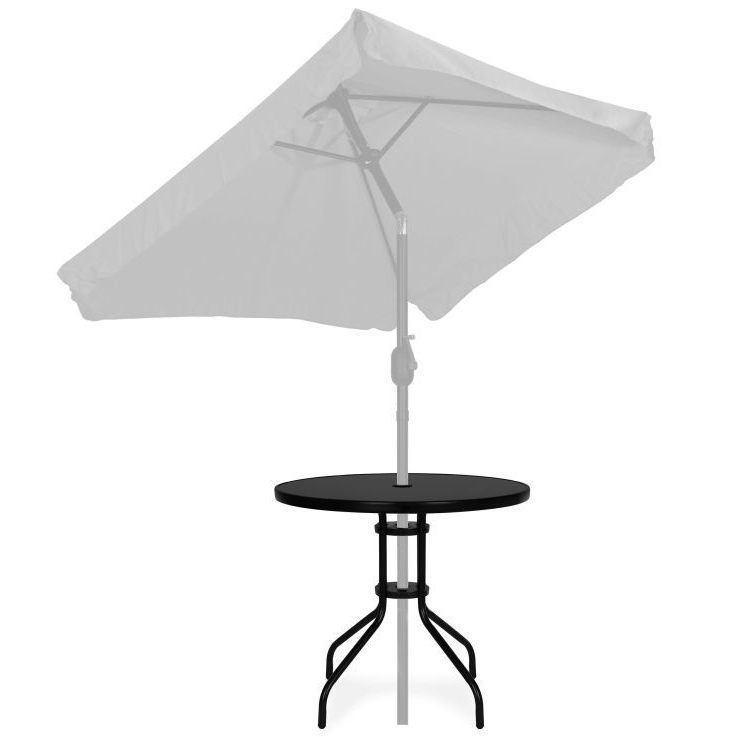 Stolik ogrodowy, balkonowy 80 cm Torello 072, czarny, okrągły