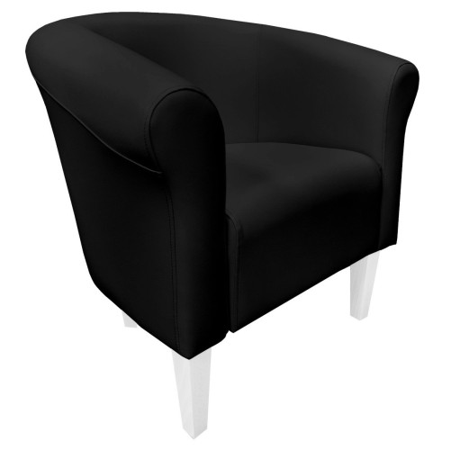 Fotel Milo D1 czarny noga 20cm biała