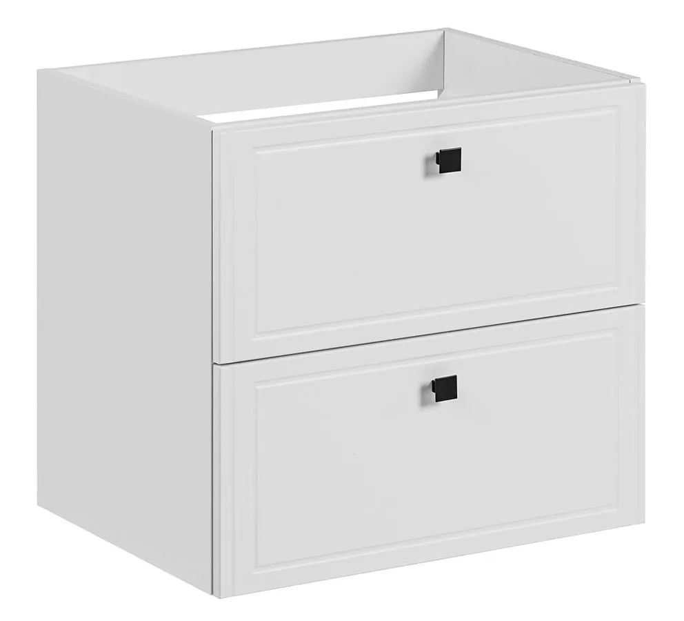Biała nowoczesna szafka pod umywalkę Mantis 2X 60cm | Edinos.pl
