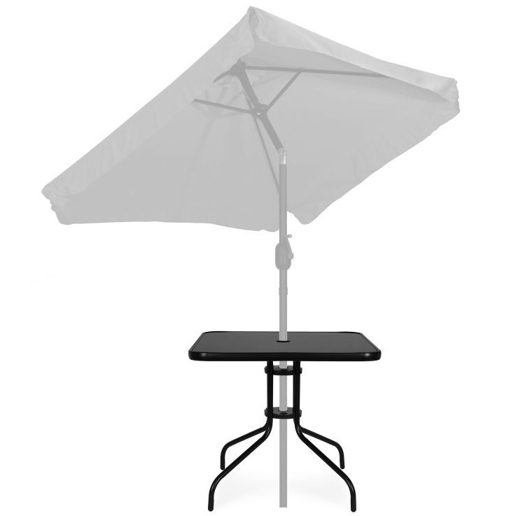Stolik ogrodowy, balkonowy 80 cm Torello 073A, czarny, kwadratowy