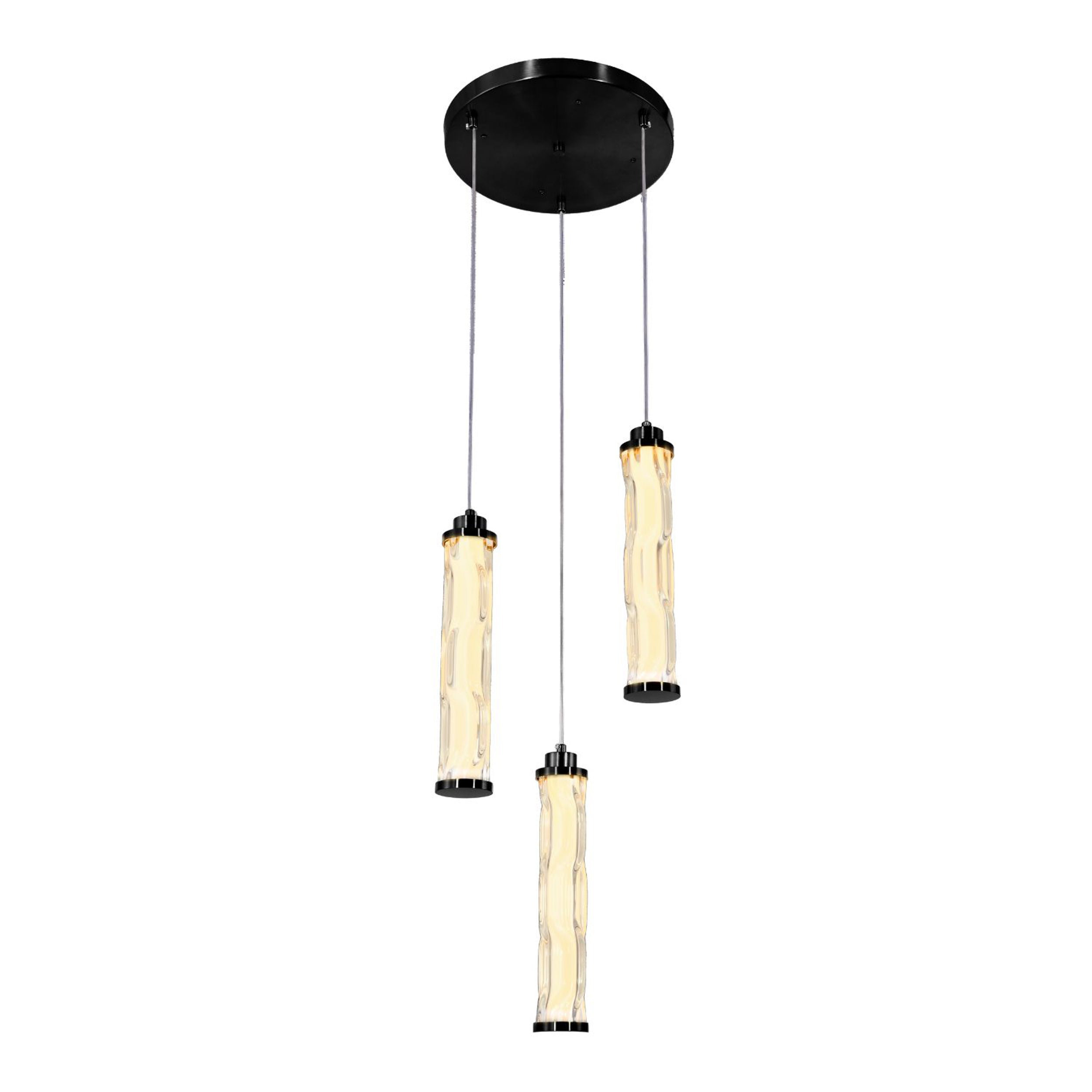Lampa wisząca LED Corte czarna matowa 3000K 25W z bezbarwnym kloszem