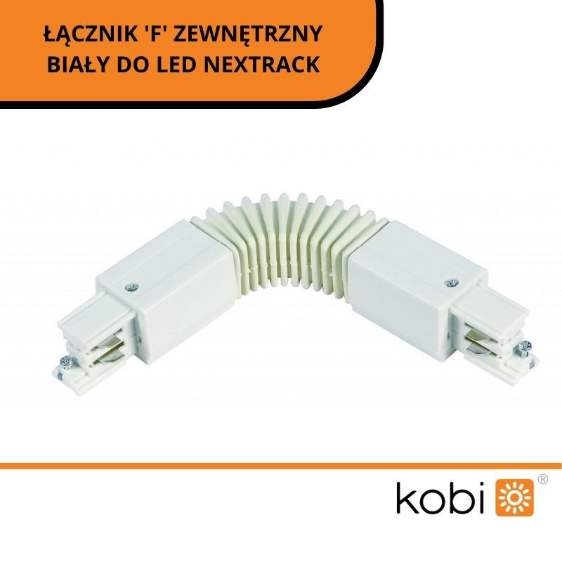 Łącznik 'F' Zewnętrzny Biały Do Led Nextrack
