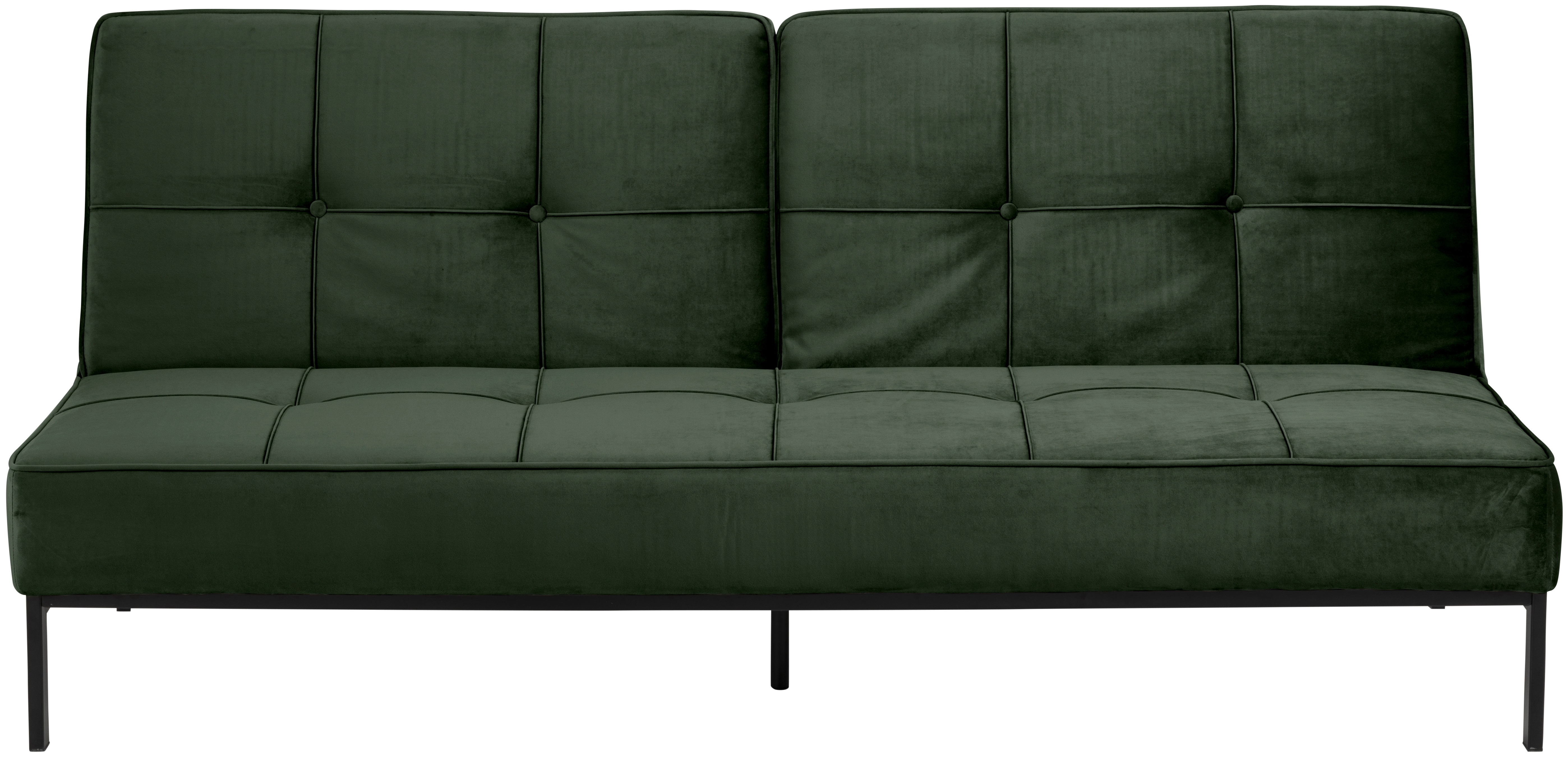 Sofa rozkładana zielona nogi czarne 198x95 cm