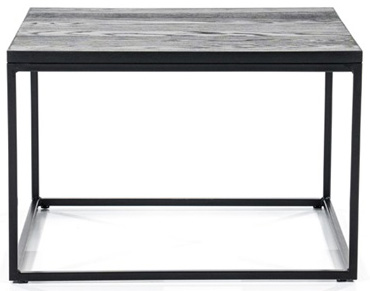 Stolik kawowy dębowy czarny nogi metalowe 60x60 cm