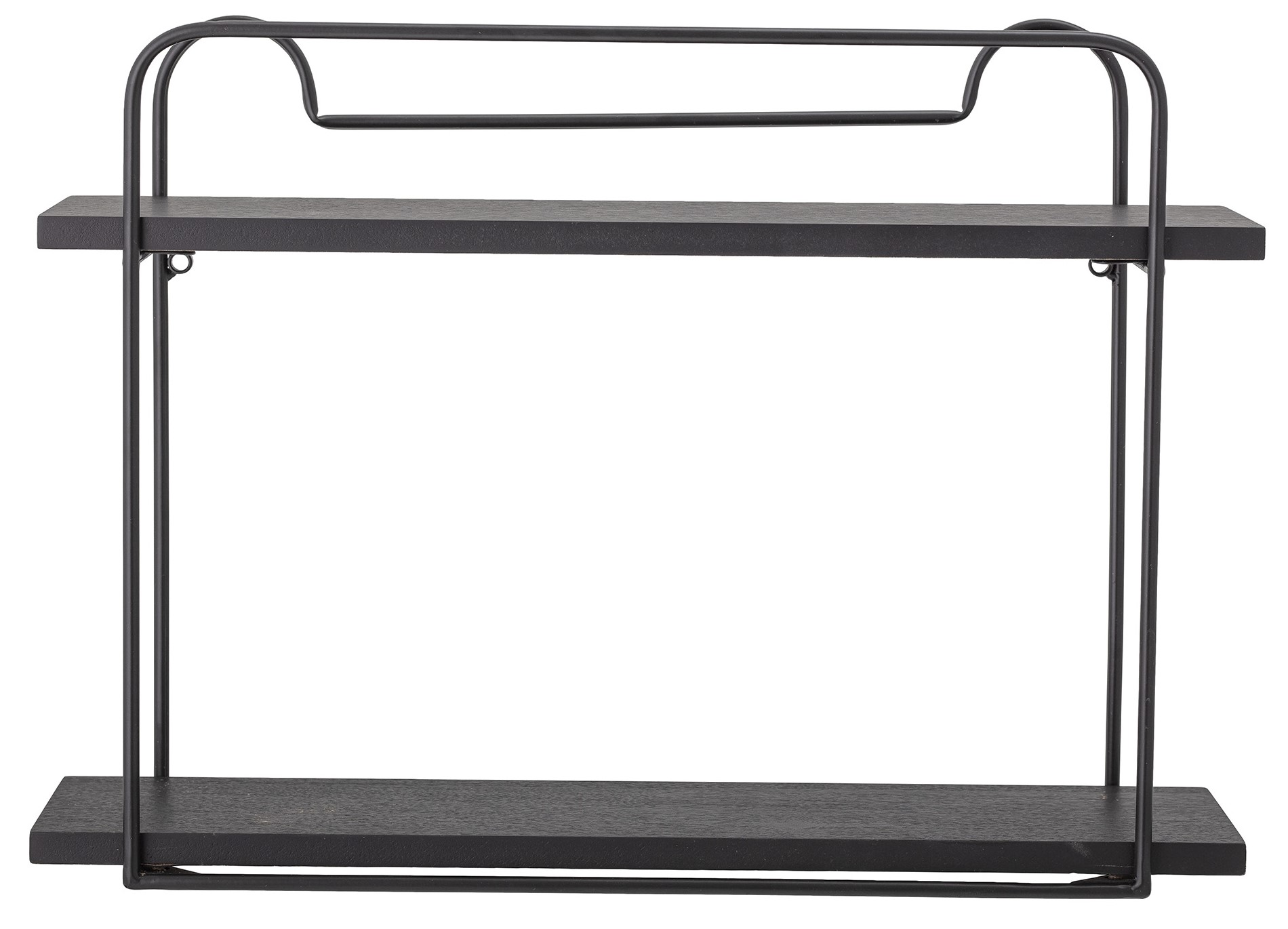 Półka wisząca czarna metalowa rama fornirowane półki 45x13 cm