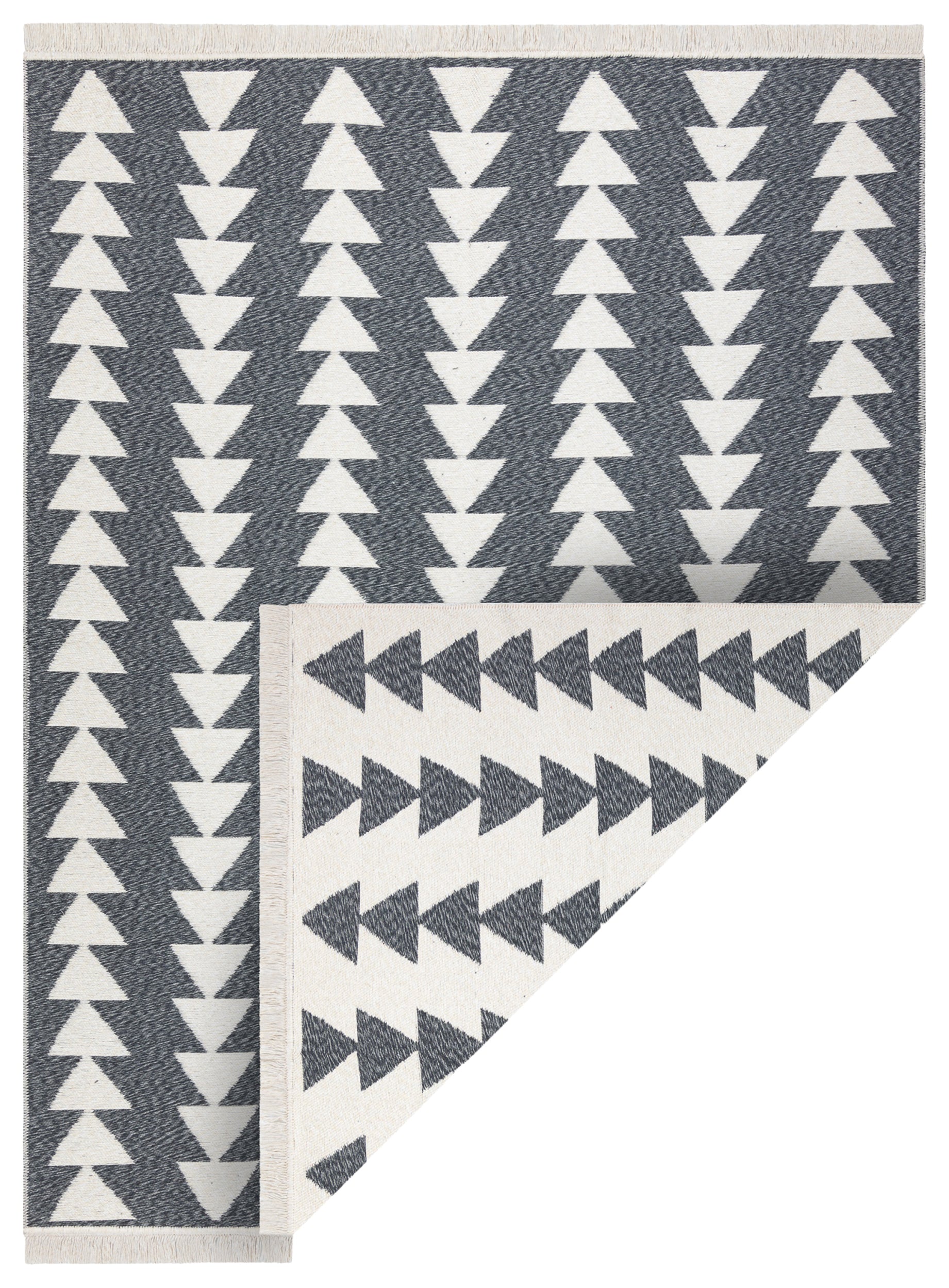 Dywan Twin 140x190 cm antracyt / krem trójkąty