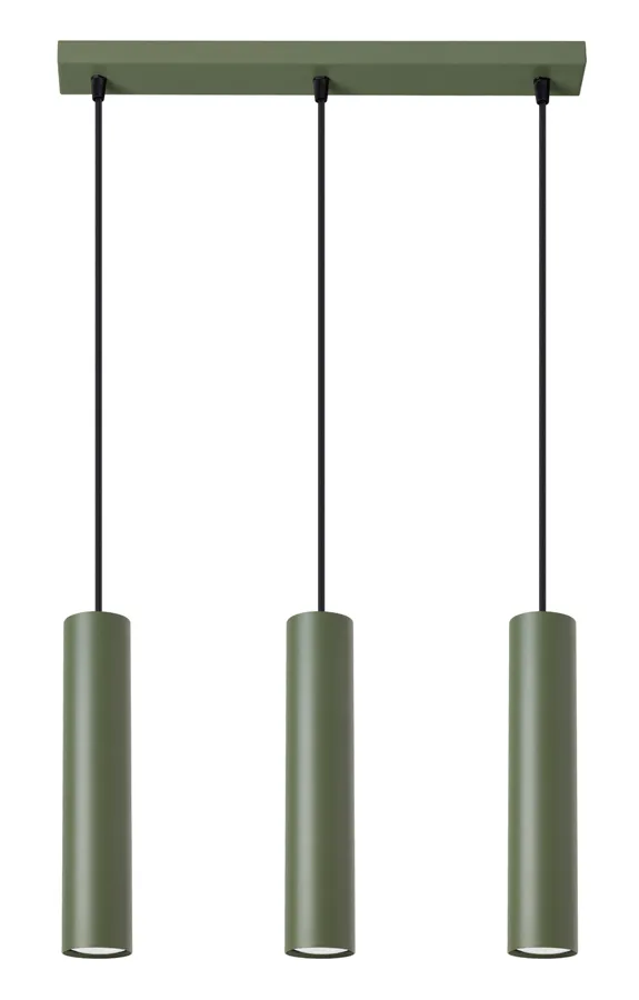 Loftowa potrójna lampa w oliwkowym kolorze M059 Maik | Edinos.pl