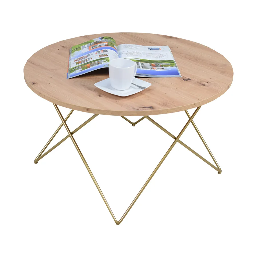 Stolik kawowy glamour dąb artisan Noemi 3X | Edinos.pl