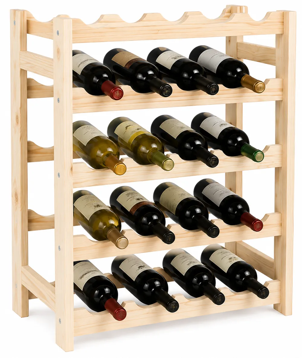 Sosnowy regał na wino do piwnicy spiżarni Onrero 3X | Edinos.pl
