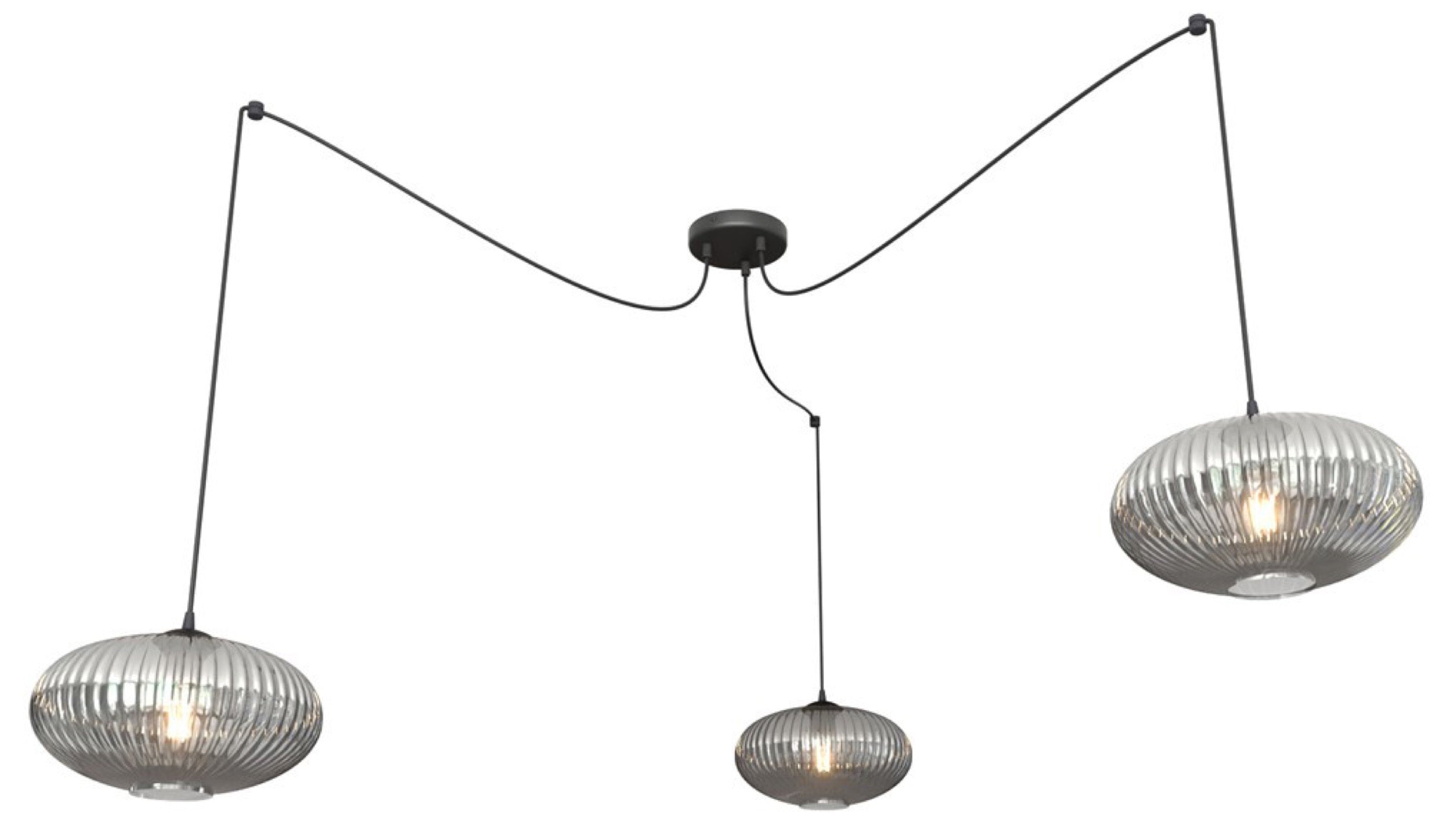 Lampa sufitowa Origo x3 czarno-szara