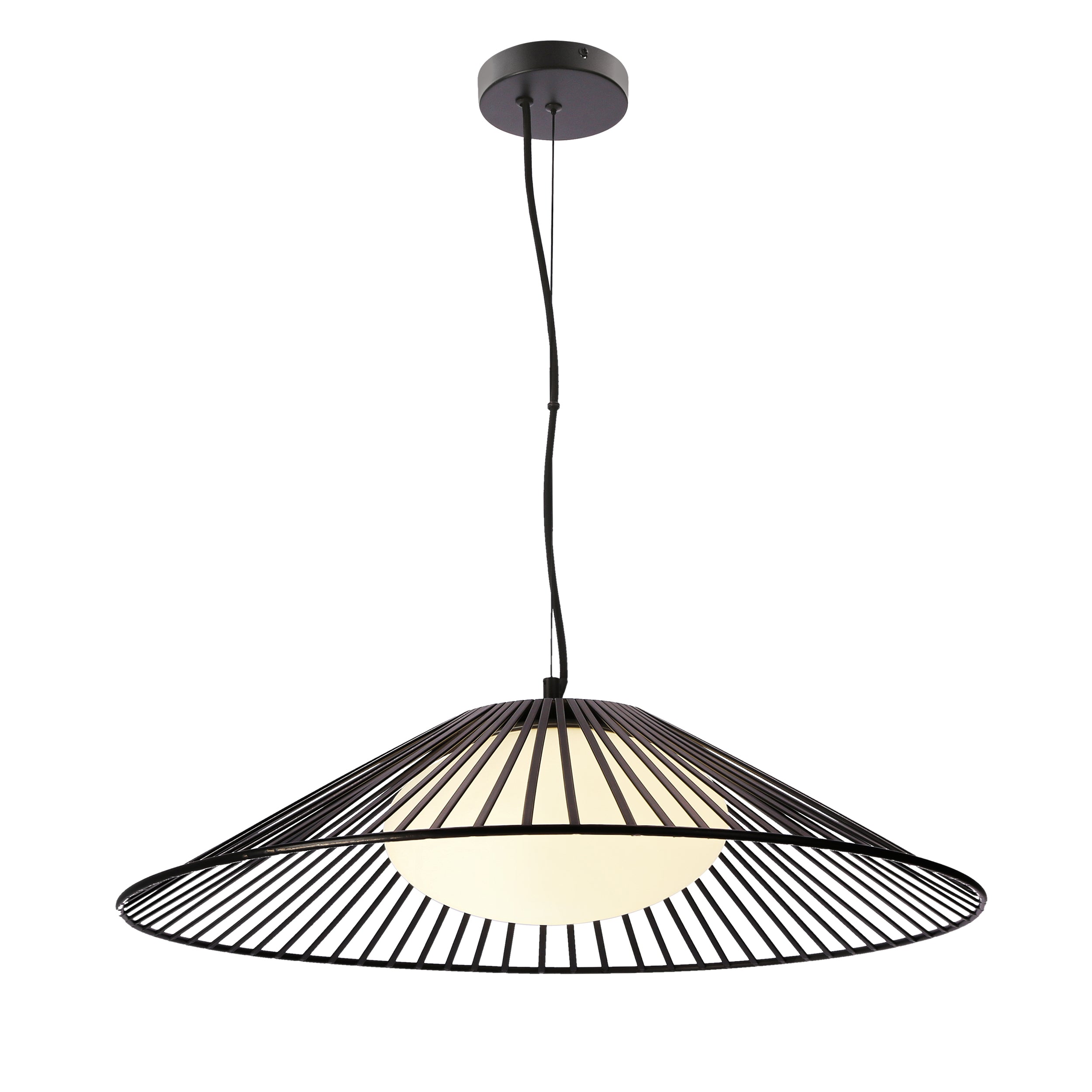 Lampa wisząca Sonte 60 czarna GX53 10W z białym kloszem