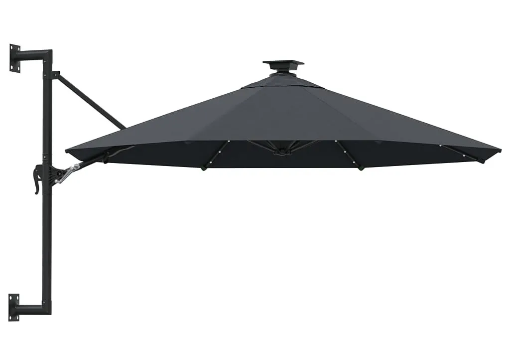 Okrągły parasol z oświetleniem LED antracyt Waren | Edinos.pl