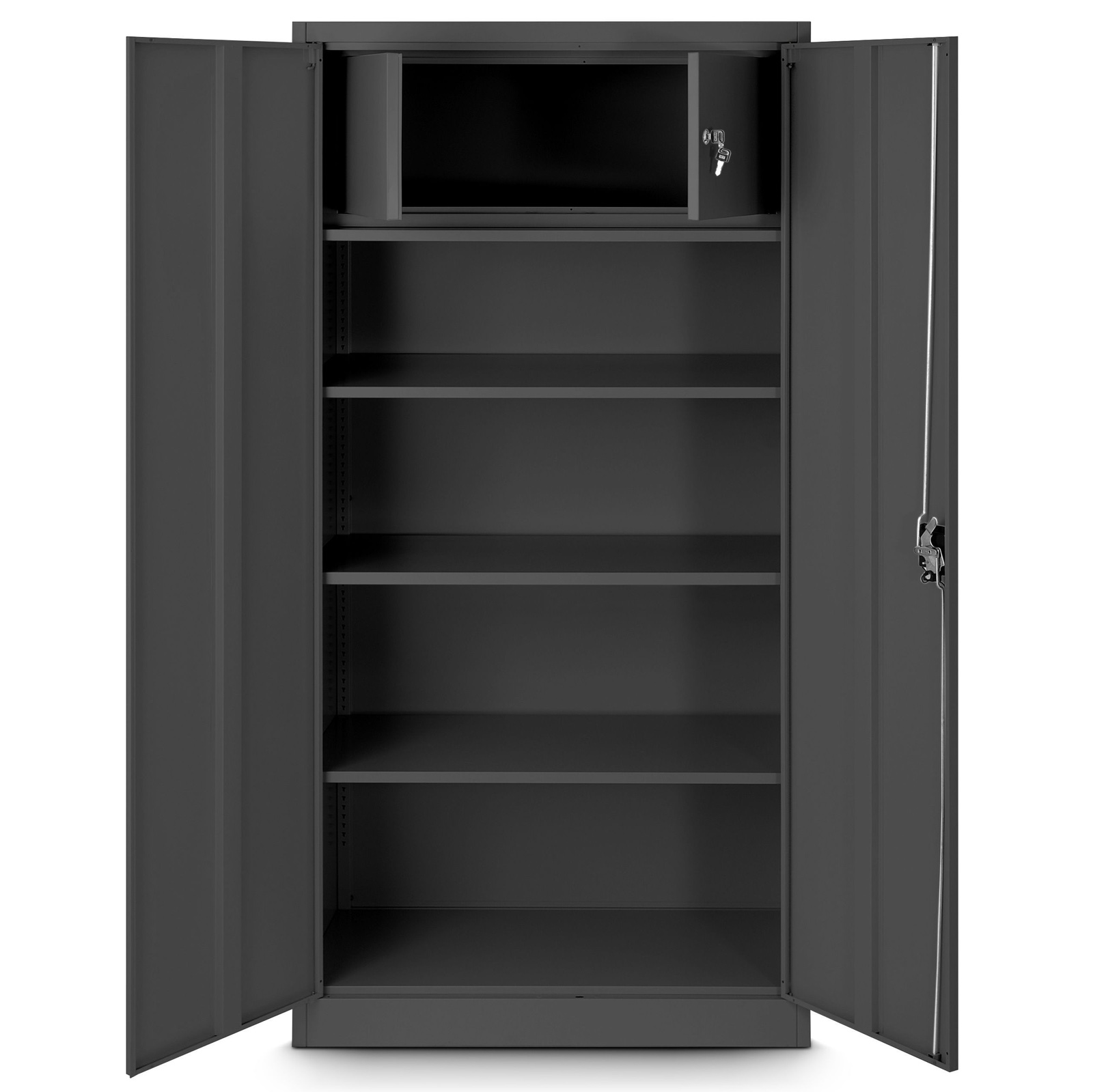 Dwudrzwiowa szafa aktowa z sejfem Tomasz 90x45x185 cm antracyt