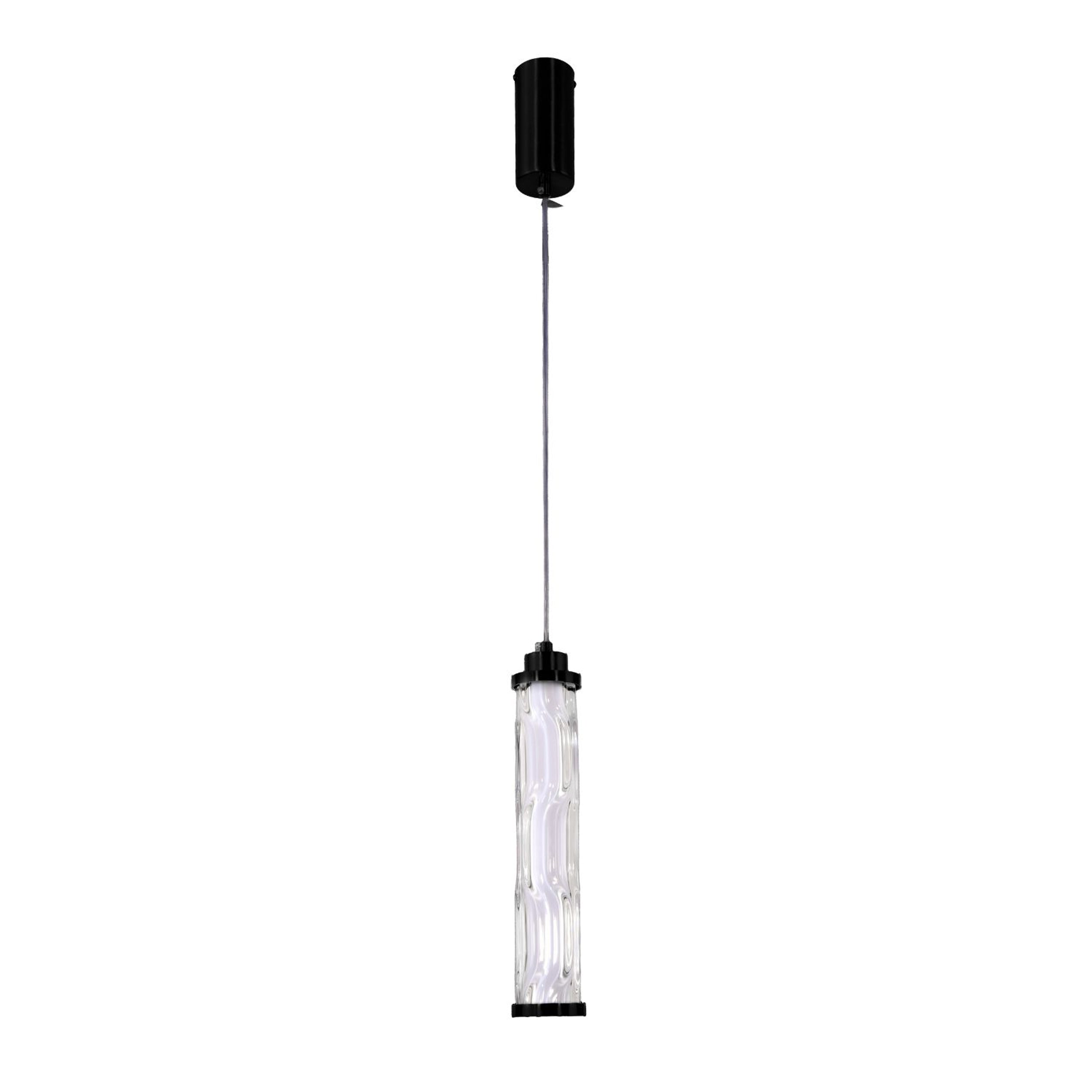 Lampa wisząca LED Corte czarna matowa 3000K 10W z bezbarwnym kloszem