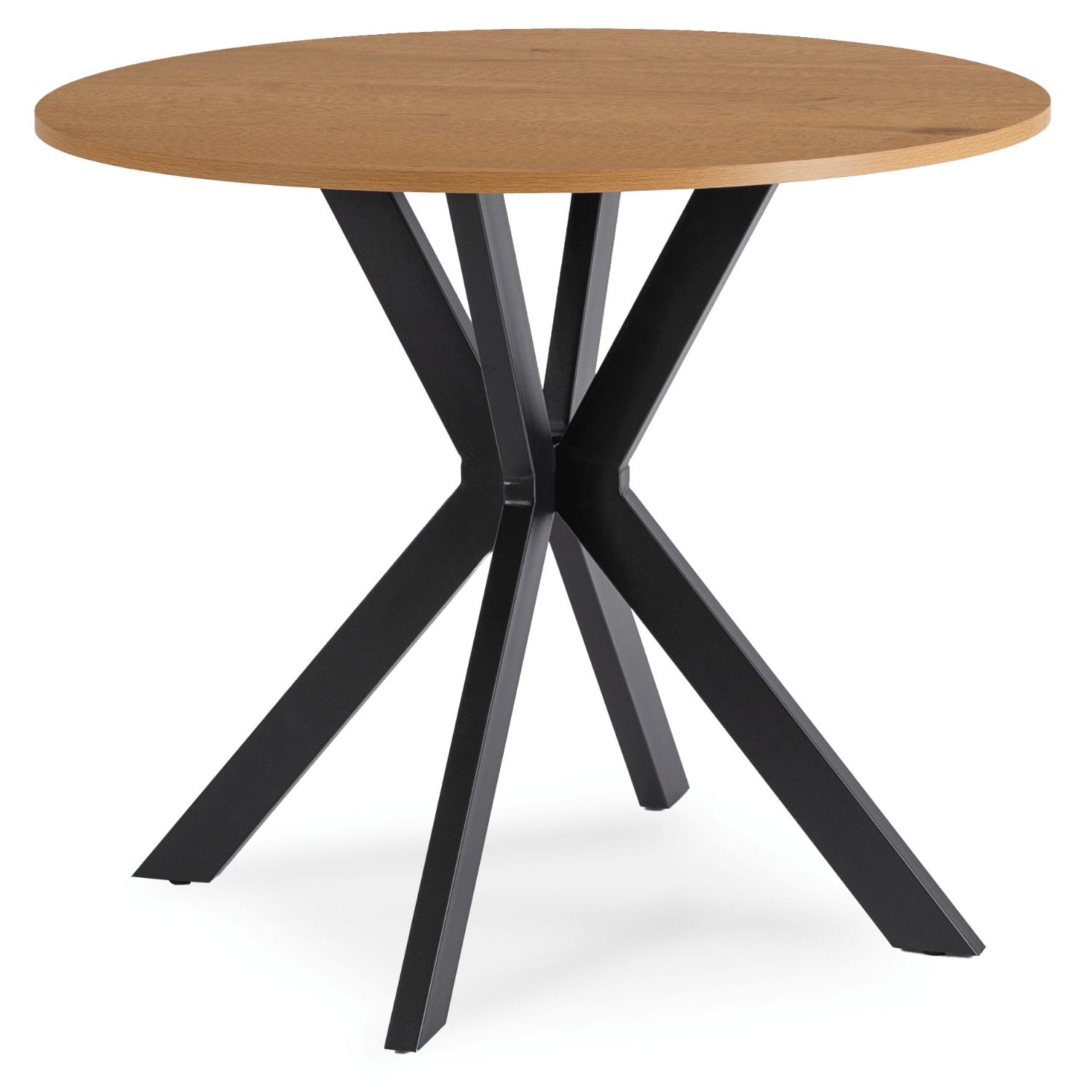 Okrągły stół w stylu industrialnym Lauren 80 cm, dąb złoty/czarny
