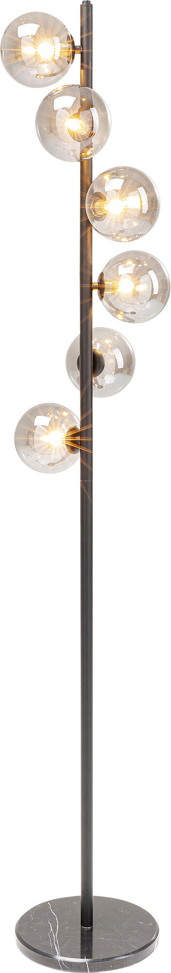 Lampa podłogowa szklane klosze czarno-srebrna 28x160 cm