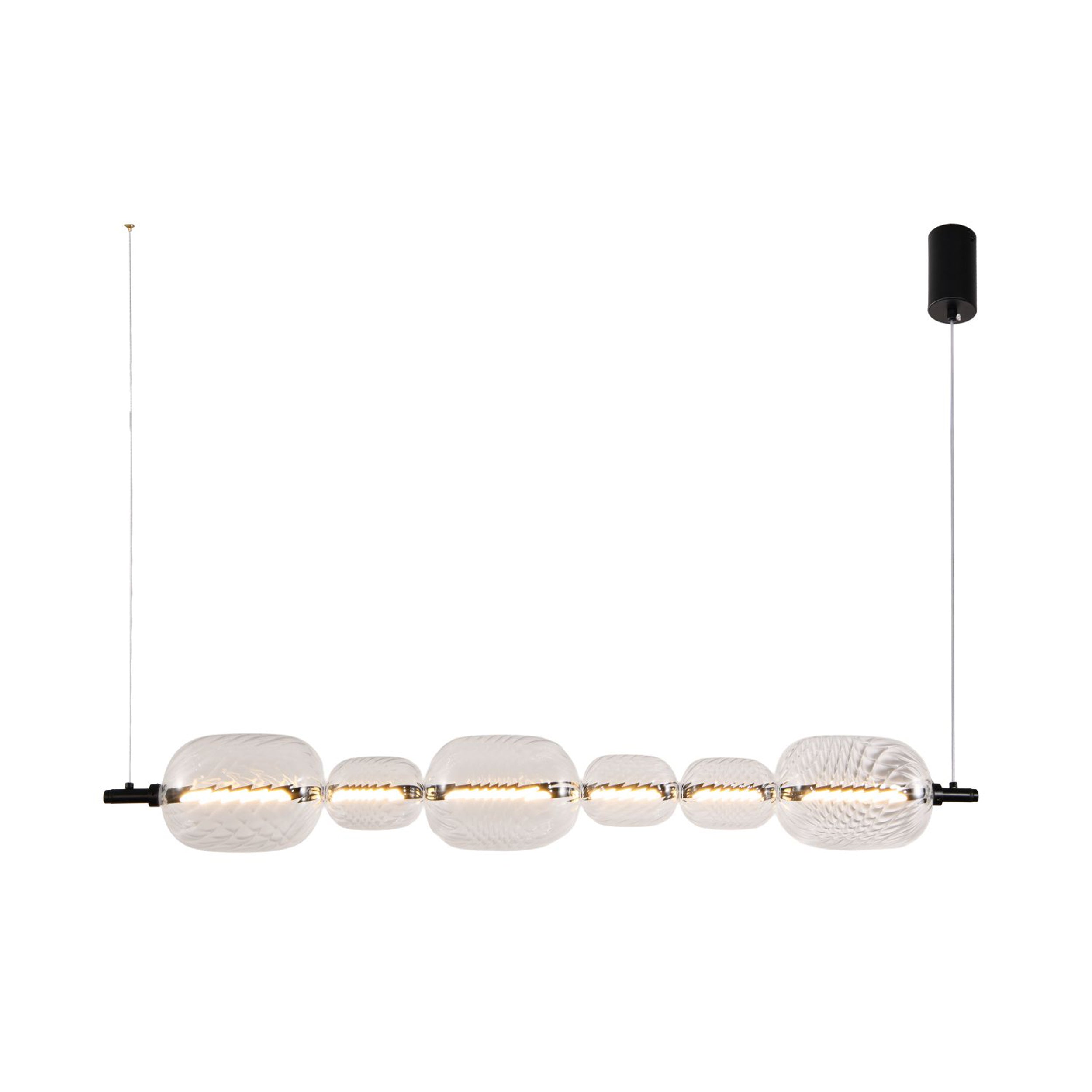Lampa wisząca LED Playa czarna 3000K 17W z bezbarwnym kloszem pozioma