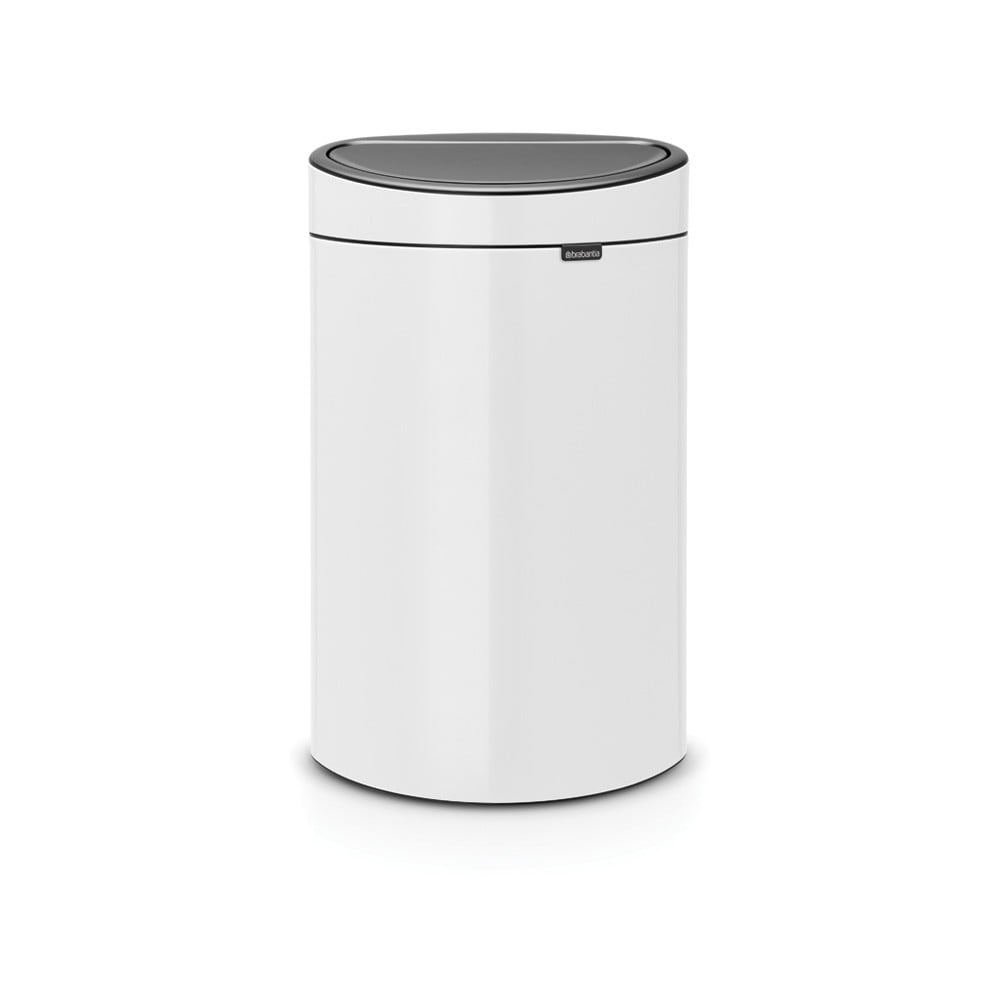 Biały stalowy kosz na śmieci otwierany na dotyk 40 l Touch Bin – Brabantia
