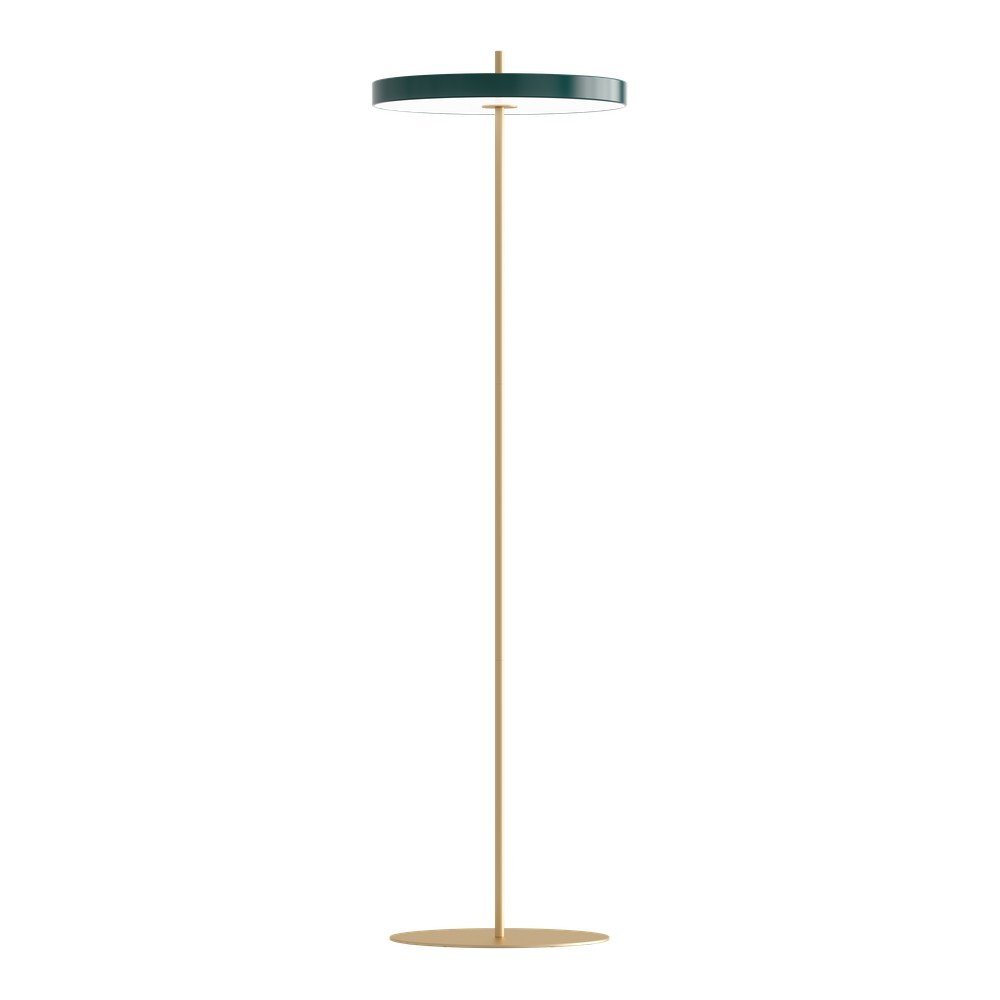 Ciemnozielona lampa stojąca LED ze ściemniaczem i metalowym kloszem (wysokość 151 cm) Asteria Floor – UMAGE