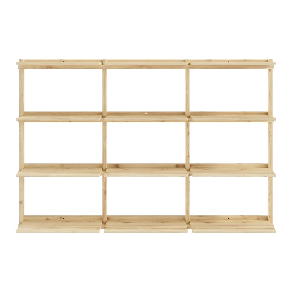 Regał ścienny z litego drewna sosnowego w naturalnym kolorze 192x127 cm Groove – Karup Design